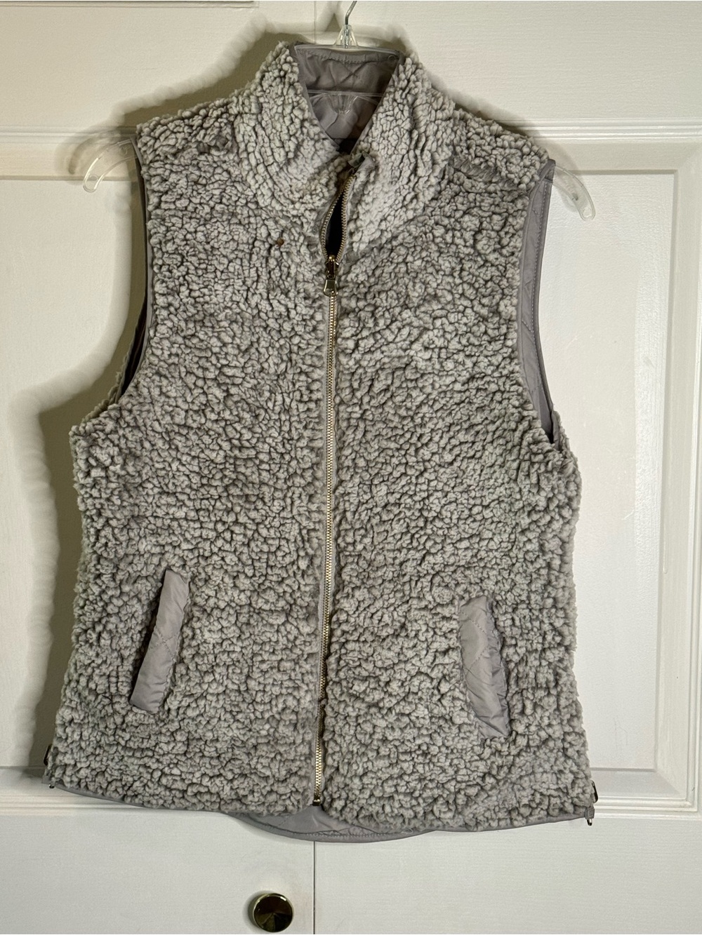 Francesca's Light Gray Sherpa Vest